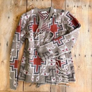 MM Vintage Wool Mohair‎ Blend Sweater Cardigan Southwestern
